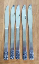 5 Dinner Knives Carlyle CAMEO Stainless JH Hong Kong Vintage MCM Flatware picture