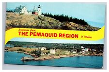 Postcard Pemaquid Point Maine Lighthouse Greetings picture