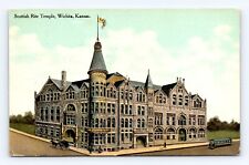 Old Postcard Scottish Rite Temple Wichita Kansas 1912 Cancel Horse Carriage picture
