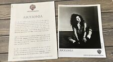 Vintage Apollonia Press Release Paper and Photo 8x10 Black White picture