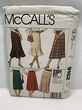 McCalls 9162 Misses Skirt Pattern 12 Waist 26.5