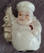 Vintage Small Ceramic Chef Holding Rabbit Salt/Pepper Shaker Replacement Japan picture
