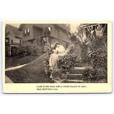 1908 Edwardian Couple Romance Look In Her Eyes Anglo Song Series Postcard 01226 picture