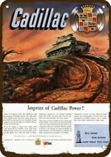 1945 CADILLAC WWII M-24 TANK Vintage-Look-Edge DECORATIVE REPLICA METAL SIGN picture