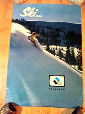 C 1960S SKI VAIL COLORADO ORIGINAL TOURIST TRAVEL POSTER SKIER SKIS POWDER picture