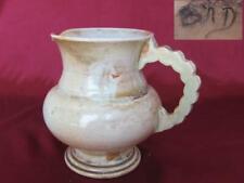 1950s VINTAGE POTTERY HAND MADE PITCHER JUG SIGNED picture