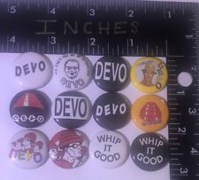 Devo 12 Pins One Inch Pin set Not Men Whip It Good New Wave 80s Art Punk Rock Cd picture