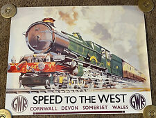 GWR Great Western Railway “Speed To The West” Uk Poster, Reproduction, 23x28 picture