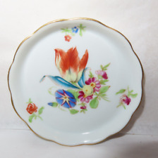 Vintage 1946 Herend Hungary Porcelain Butter Pat Plate~Tulip Flowers~1st Quality picture