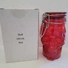 Contained Art, Red Glow Skull Colored Glass Airtight Stash Jar 250 ml 5.5