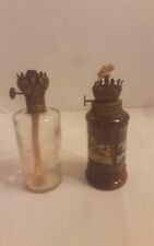 Vtg Pair Of Small Oil Lamp Bases With Wick 6