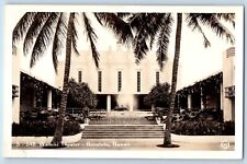 Honolulu Hawaii HI Postcard RPPC Photo Waikiki Theater Water Fountain c1940's picture