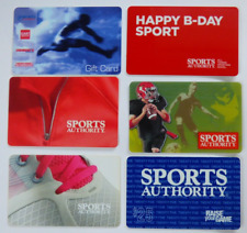 Sports Authority Gift Card - LOT of 6 - Football, Track - Collectible - NO Value picture