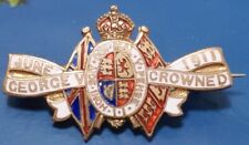 1911 King George V Crowned. Gilt & Enameled Brooch. Beautiful  picture