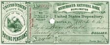 United States Depository Merchants National Bank - Check dated 1870's - U. S. Tr picture