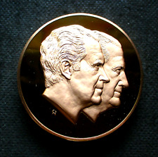 FRANKLIN MINT 1973 OFFICIAL INAUGURAL NIXON/AGNEW MEDAL SOLID BRONZE PROOF picture