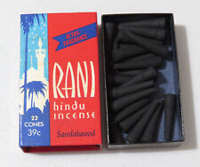 Vintage Rani Hindu Incense 24 Cones 1948 39c Sandalwood NICE picture
