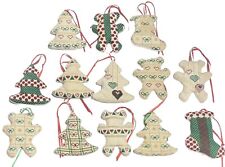 VTG Handmade Cloth Christmas Ornaments Ribbon Hang Strings Stockings Teddy Bears picture