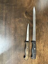 K.C SEELBACH Antique/vintage Carbon Stainless Slicer & Boning Knives Rare HTF picture