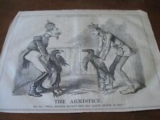 1859 Original POLITICAL CARTOON - LOUIS NAPOLEON Cock Fight ROOSTER WAR Italy picture