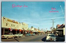 Postcard Greetings from Indio California Business District     D-12 picture