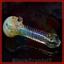 5 inch Handmade Thick Trident Ocean Blue Spiral Tobacco Smoking Bowl Glass Pipes picture