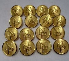16 NP Northern Pacific Railroad Large Gold Tone Uniform Buttons picture