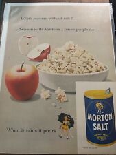Vintage 1952 Morton Salt Popcorn Without Salt ad picture