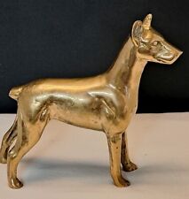 Vintage Brass Doberman Pinscher Dog Figure Statue 7