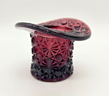 Vintage Pressed Glass Purple Amethyst Daisy & Button Tophat Toothpick Holder picture