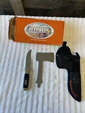 Rare Marbles Vintage Knife Hatchet Axe Sheath Ax Set W/Box Interchangeable picture