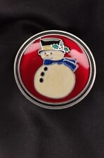 Christmas Pewter Trinket Box Snowman  Enameled Aitkens Small  2.25