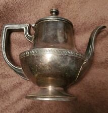Antique Sheffield Nickle Silver BRS Apollo Teapot #3256 picture