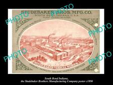 OLD POSTCARD SIZE PHOTO OF SOUTH BEND INDIANA THE STUDEBAKER Co POSTER c1890 picture
