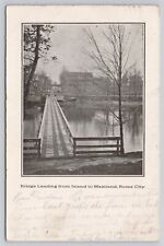 Rome City Indiana Bridge Leading from Island to Mainland 1906 Antique Postcard picture