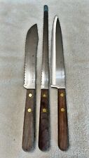 Lot of 3 Ekco Stainless Vanadium USA Wood Handle Knives picture