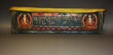 Real Rare Tibet 1800s Old Antique Buddhist Painted Thangka Wooden Sutra Cover picture