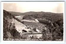 RPPC Bird's Eye View Norris Dam in Norris Tennessee Postcard picture