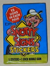 1986 Topps Snotty Signs Stickers Wax Pack Unopened picture