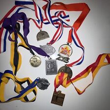 LOT OF 8 SPORTS & OTHER VICTORY MEDALS WITH RIBBONS picture
