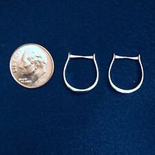 SULSER SADDLERY Traditional 1:9 Scale WIDE WESTERN OXBOW STIRRUPS - White Bronze picture