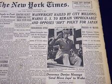 1945 SEPT 14 NEW YORK TIMES - WAINWRIGHT HAILED BY CITY MILLIONS - NT 305 picture