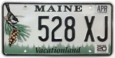 Maine 2020 Chickadee Bird Pine Cone License Plate 528 XJ picture