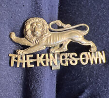 Royal Regiment Army Badge WWII “The King's Own” British Special Script Brass picture