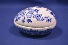 Vintage Masons England Collectible Egg,Blue Floral Trinket Dish,Beautifully Made picture