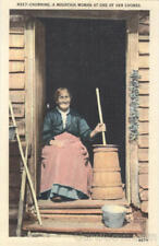 Farming Churning A Mountain Woman At One Of Her Chores Asheville Post Card Co. picture