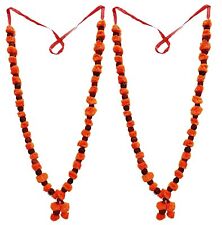 Puja Garland Artificial Flower Mala God Idol Small Haar Statue Figurines Red 2Pc picture