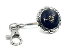 Vintage BEST Black Face SC Palmetto Tree Crescent Moon Silver Tone Keychain picture