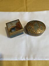 Vtg Hand Painted Florentine Trinket Boxes 2 picture