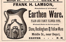 1881 Frank H. Lamson Earthen Ware Pain & Fancy Flower Pots  2.5